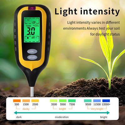 6 In 1 Soil Tester Soil Fertility pH Temperature Air Humidity Sunlight Moisture Soil Fertility Detector Garden Tools