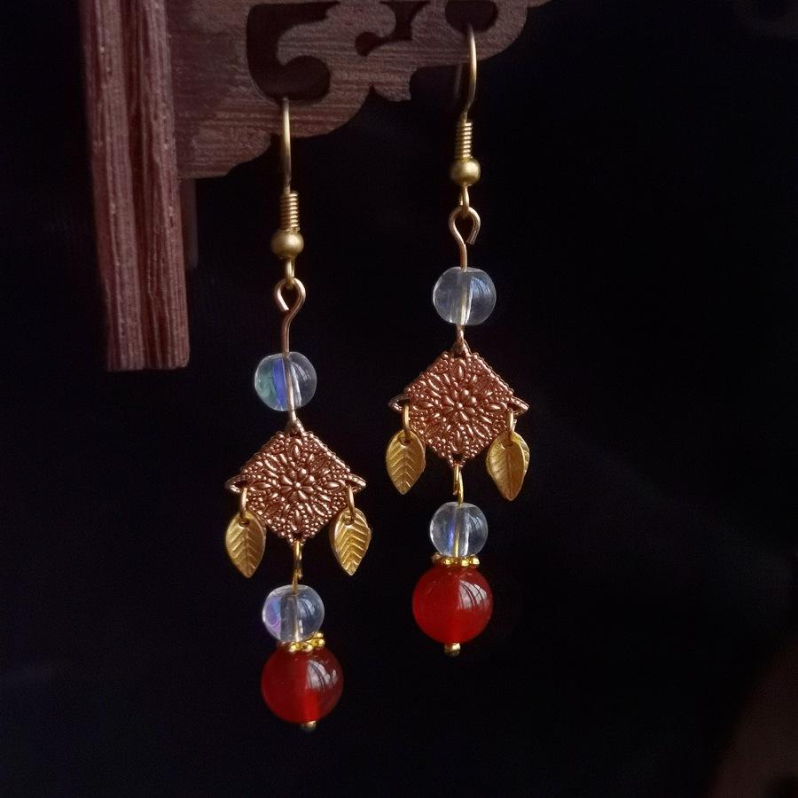 

Антикварный Ханфу Ретро Ципао Сюхэ Невеста Серьги с бахромой, Этнические длинные серьги, Серьги, Клипсы для ушей, Серьги-крючки, Серьги.