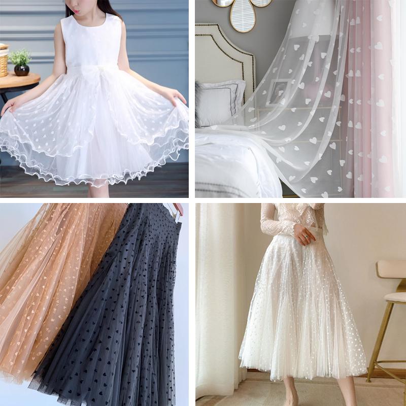 160x90cm Herzförmiger Weicher Tüll Mesh Stoff Für Kinder Prinzessinnenkleid Vorhang Zubehör DIY Nähen Rockstoff TJ20220