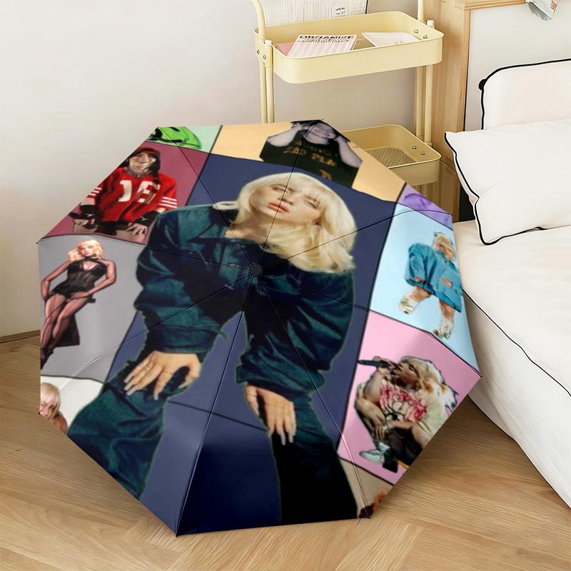 1PC Billie eilish Automatic Umbrella - Suitable Travel Outdoor Portable Umbrella Birthday Gift Daily Essentials