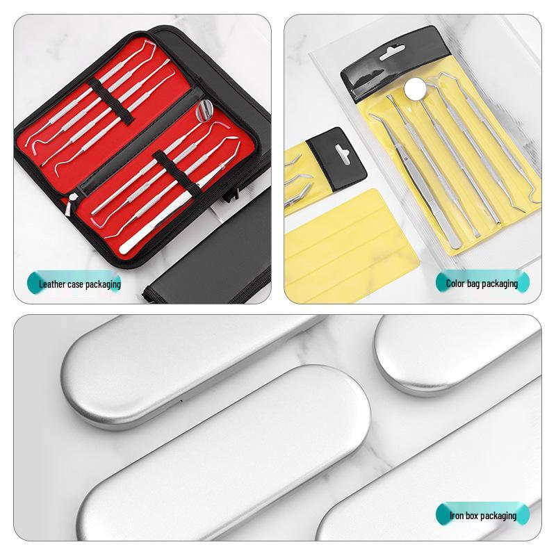 Stainless Steel Dental Tool Set - Mouth Mirror & Tartar Cleaning Care Tools