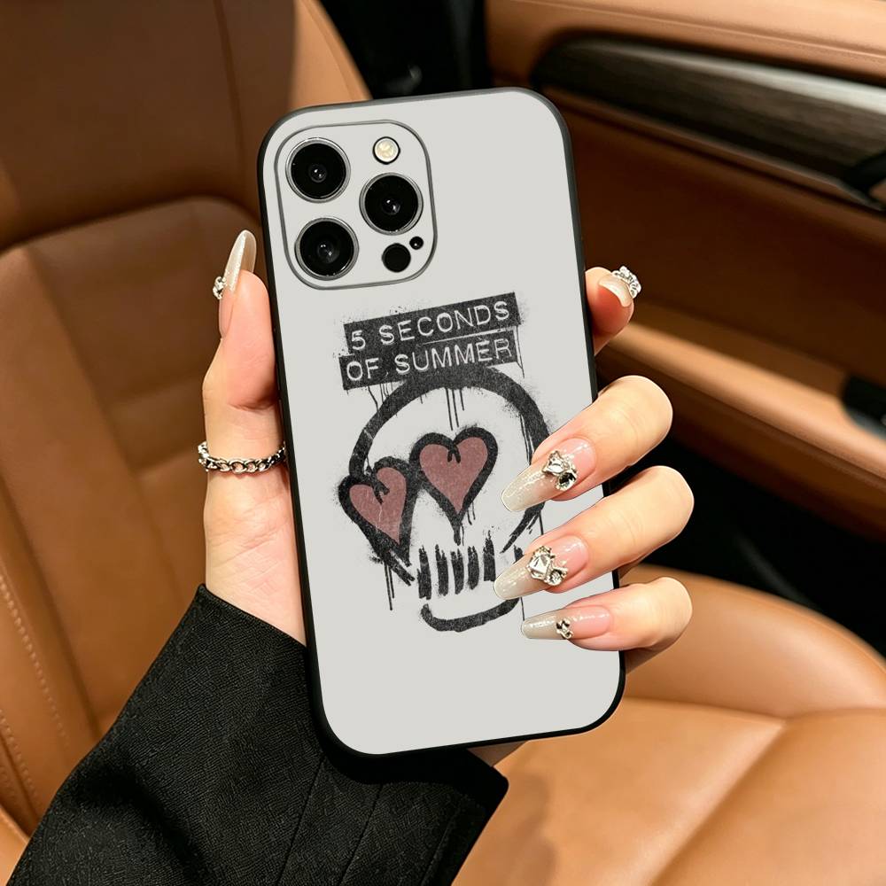 5 S-Seconds of S-Summer Band Phone Case For iPhone 12 13 14 15 16 17 Pro Max, Lightweight and Practical Soft Black Cover