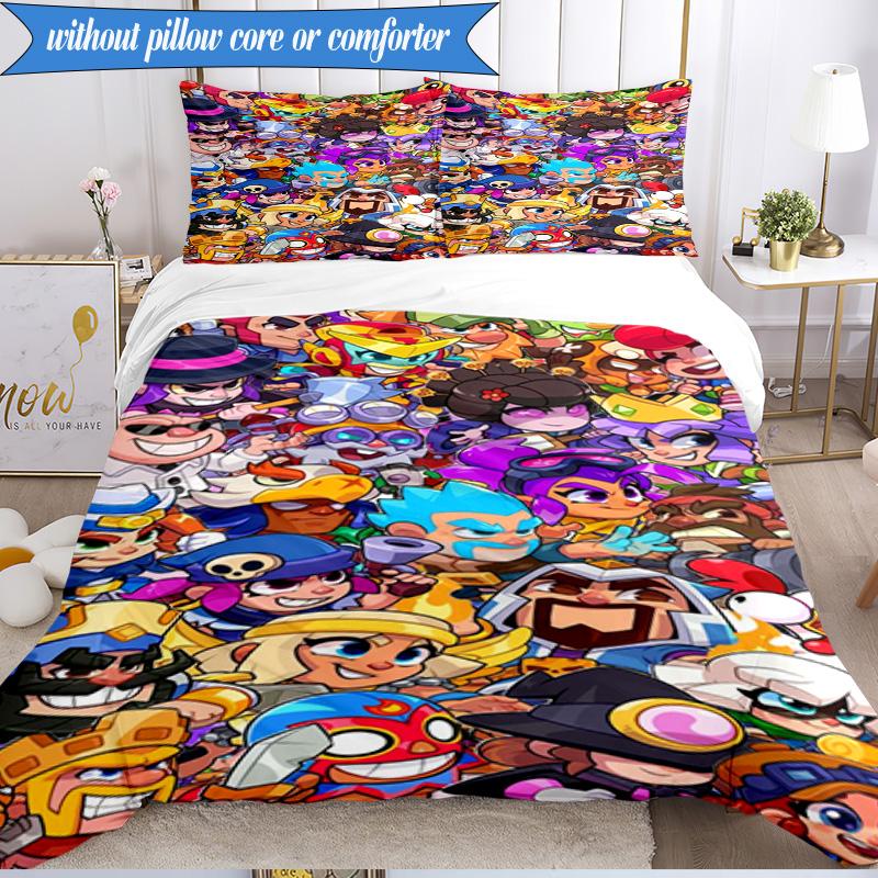 Game Brawl Adventure Heroes 3pcs K-pop music group Bedding set,Ideal for Bedroom, Dormitory,Including Duvet Cover And 2pcs Pillowcases,Fan gifts