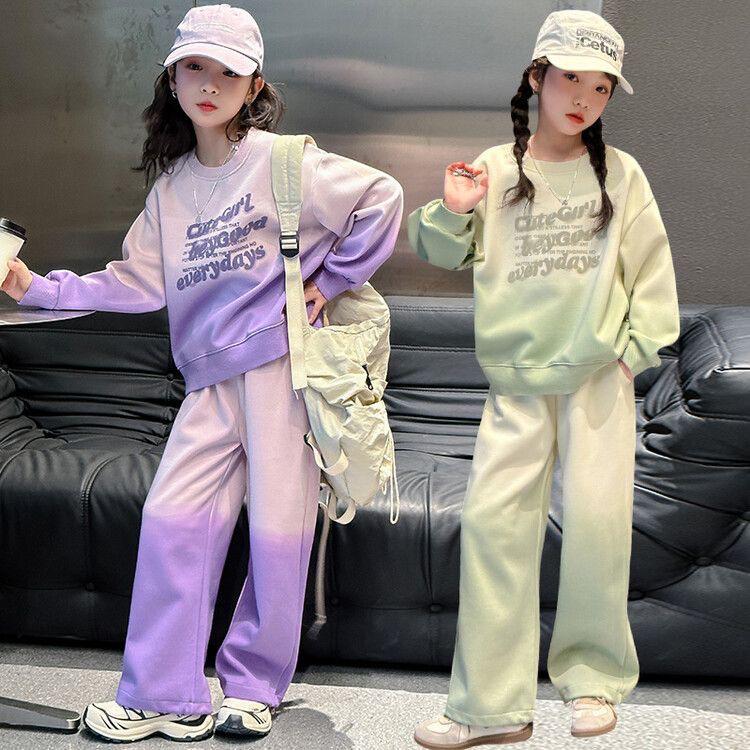 2025 New Autumn Street Style Sports Sweater Suit for Big Girls