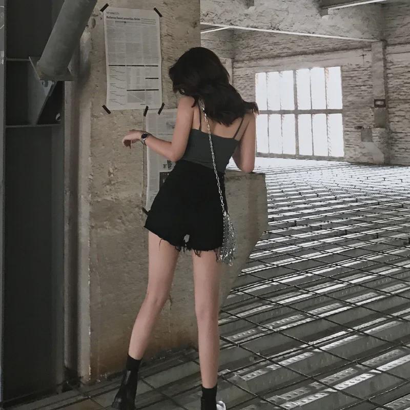 2023 Korean Women's Slim Tassel Denim Shorts - Fashionable Ultra-Short Jeans