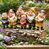 Metal Ground Stakes Six Dwarfs Garden Stake, 2D Acrylic Yard Art Fairy Tale Decoration for Holidays Decoration, Waterproof Outdoor Sign Lawn