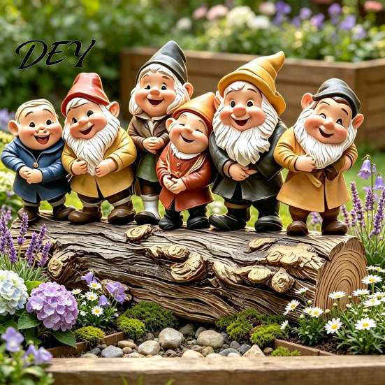 Metal Ground Stakes Six Dwarfs Garden Stake, 2D Acrylic Yard Art Fairy Tale Decoration for Holidays Decoration, Waterproof Outdoor Sign Lawn