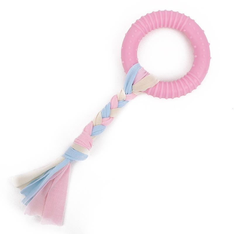 Durable Dog Flying Disc, Ball, Rope, and Carrot Teething Toy Set for Puppies.