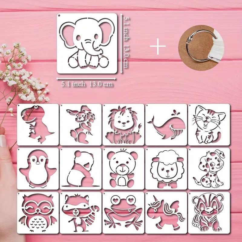 16 Cartoon Animal Drawing Templates - Children's Washable Graffiti Board
