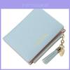 Wallet For Women Short Cardholder Pu Leather With Tassel Decor And Letter Print Design