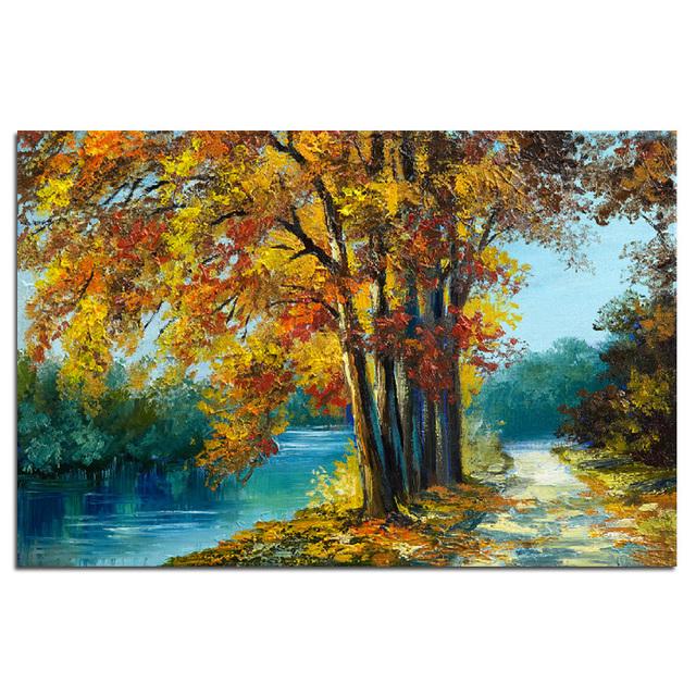 Canvas Oil Painting Art Posters And Prints Colorful Tree Plants Pictures Home Wall Paintings For Living Room Decoration No Frame