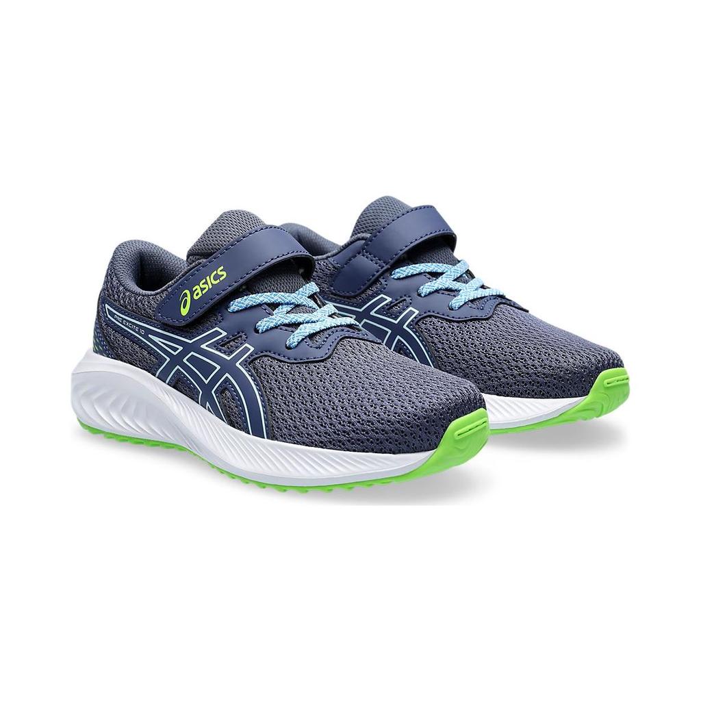 New Asics Pre Excite 10 Anti Slip Wear Resistant Low Top Kids' Running Shoes Blue Green Children Aged 3 7 Years Old 1014A297-403