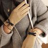 Bowknot Five Fingers Plus Thick Women Finger Gloves Non-slip Gloves Women Winter Gloves Windproof