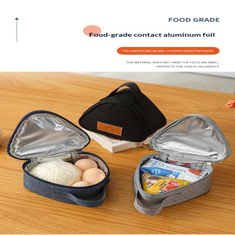 Portable Triangle Insulation Lunch Bag For Rice Vegetable Roll Milk Sandwich Egg Breakfast - Keep Food Warm Cool
