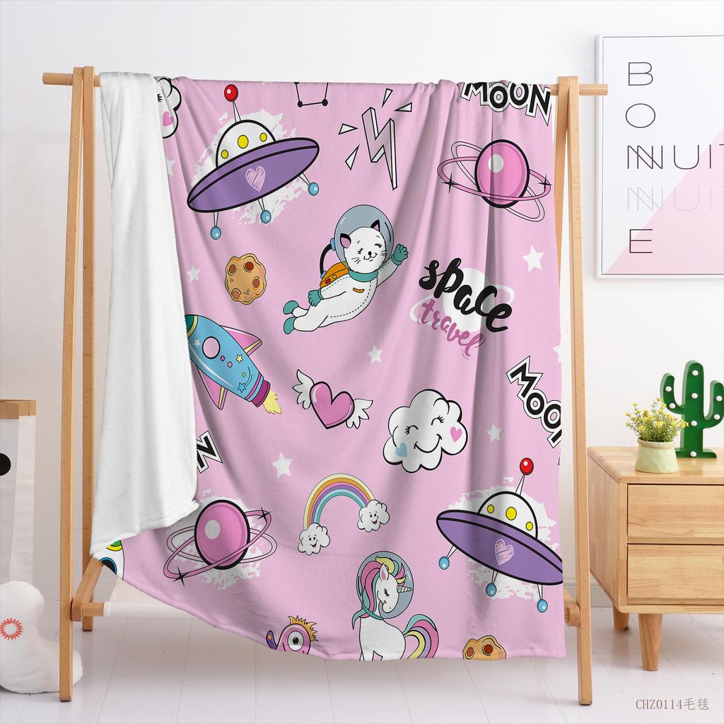 Blanket Small Fresh Blanket Flannel Blanket Cat Dinosaur Blanket Blanket