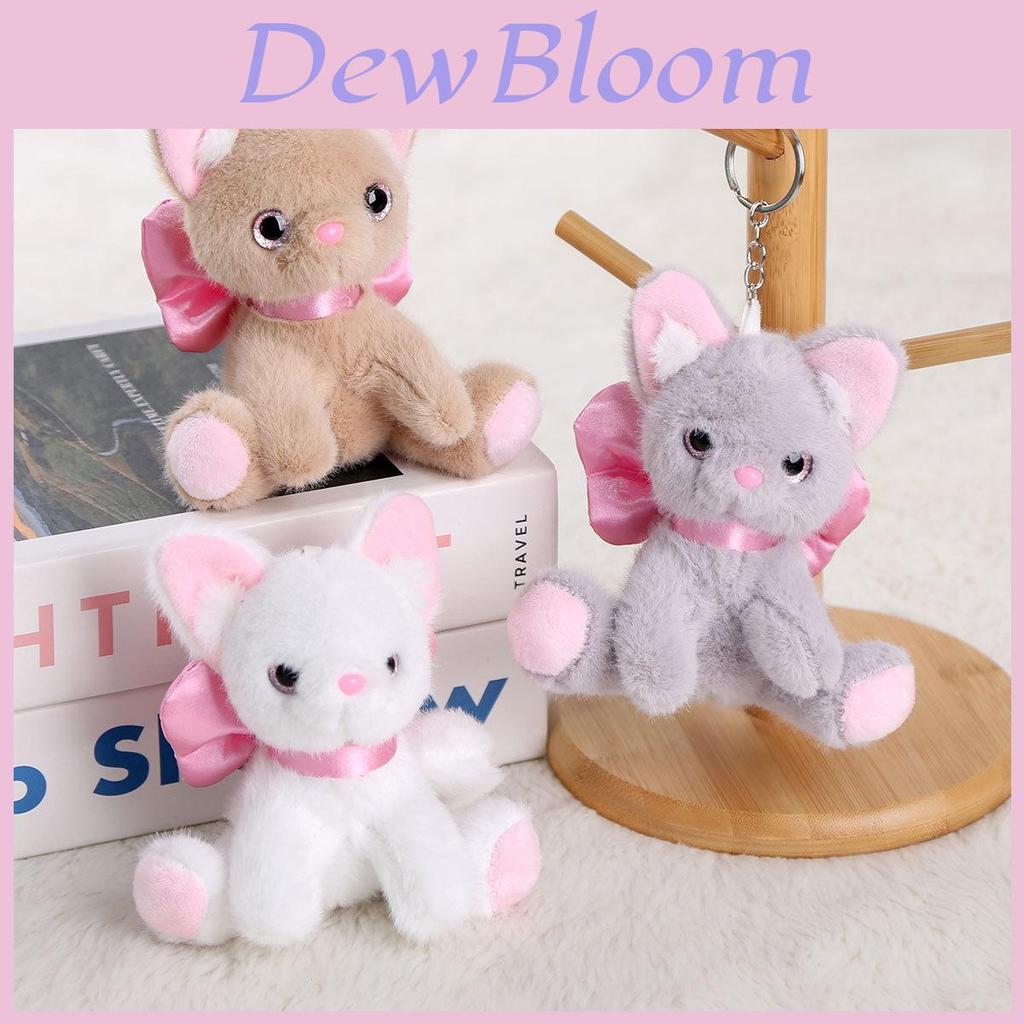 Plush Cat Keychain With Bow For Girls Gift And Bag Decoration