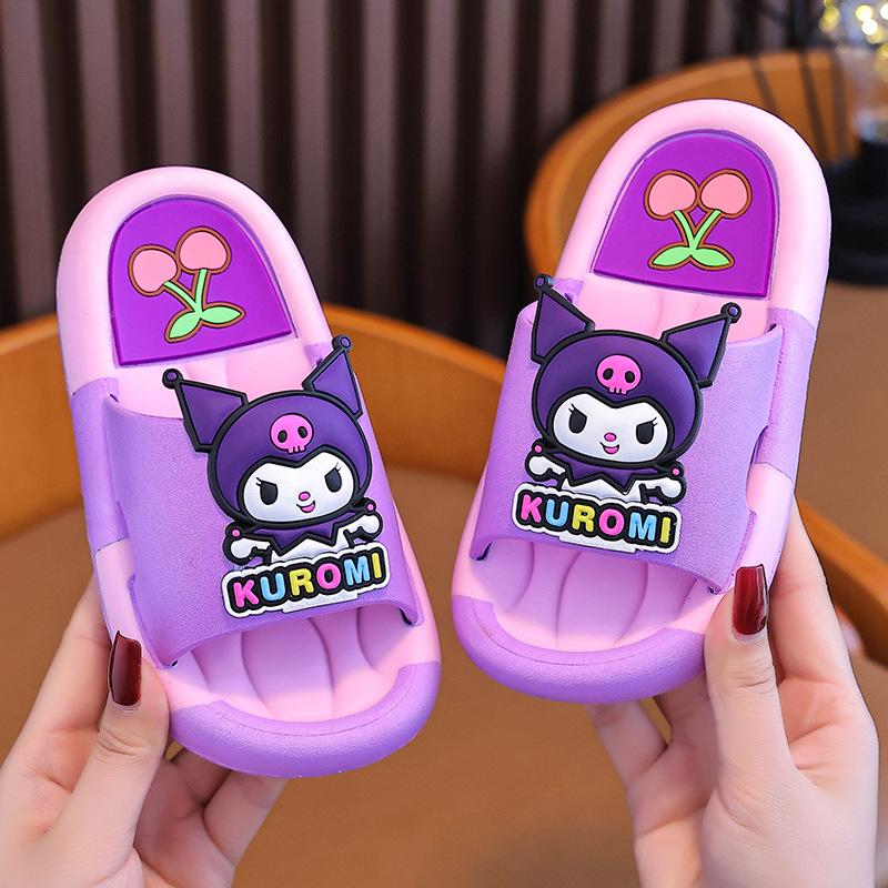 Kuromi Girls' Non-Slip Slippers - Parent-Child Cartoon Style for Family