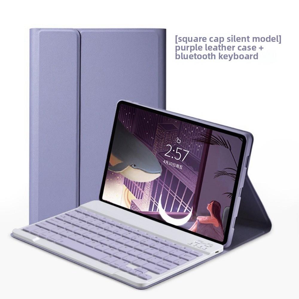Leather Keyboard Case for iPad Air 6 10.2 Inch with Pencil Slot Magnetic Detachable Bluetooth Keyboard Protective Cover