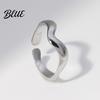 One-piece Open Ring Women Finger V-Shaped Curved Geometric Adjustable Fit