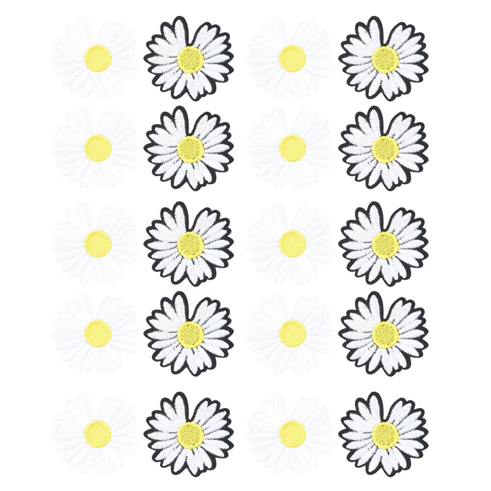 

Нашивки на одежду с цветами ромашки, аппликация на одежду, вышитые наклейки, украшения для одежды, черный и