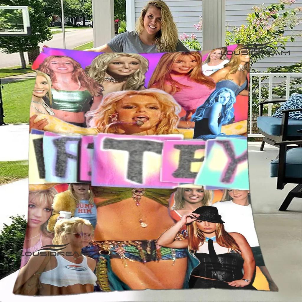 Star Britney Spears Printed Blanket Flannel Warm Blankets Soft And Comfortable Blanket Bed Linings Cubre Cama Birthday Gift