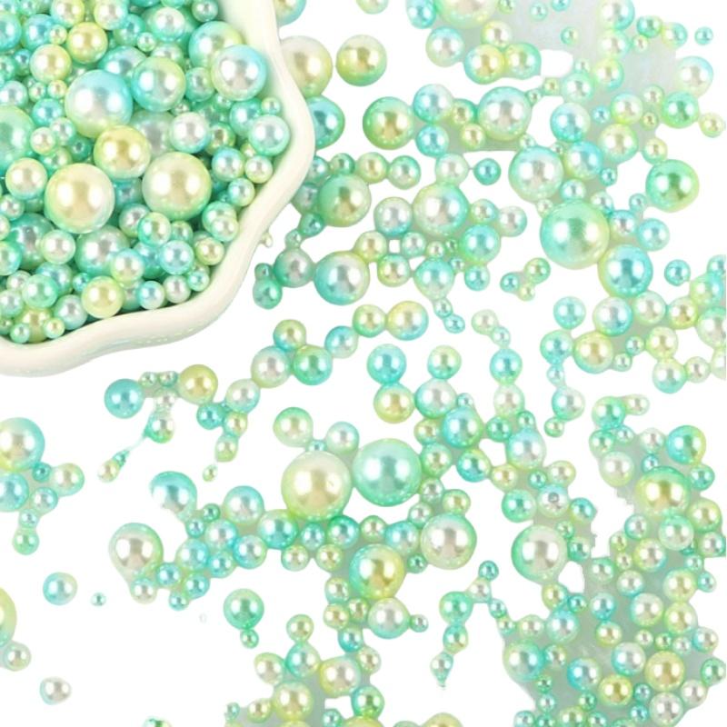 Miçangas ABS Imitação de Pérola Multicoloridas Sem Furo Miçangas Soltas para Arte de Unhas DIY Artesanato Decoração de Scrapbook