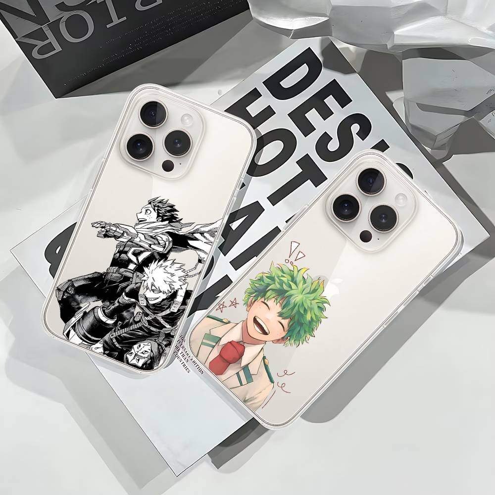 Coque de téléphone Anime M-My Hero Academia-S Pour IPhone 17 16 15 12 11 Pro Max 14 Plus 13 Mini Coque Transparente Souple Funda