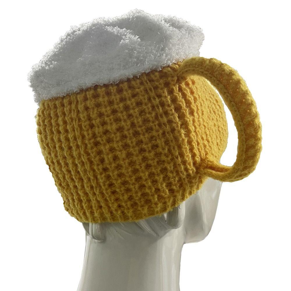 Knitted Beer Lovers Hairline Cap Creative Beer Cup Gloves Funny 3D Beer Cup Hat Boy