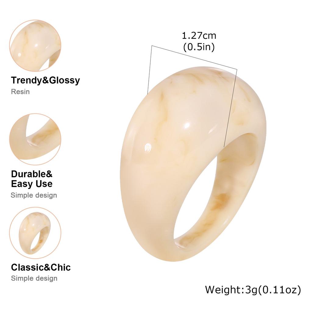 Harzringe, Breite Dicke Kuppel Knöchel Finger Stapelbare Gelenkringe für Damen, Retro Acryl Transparent Vintage Schmuck
