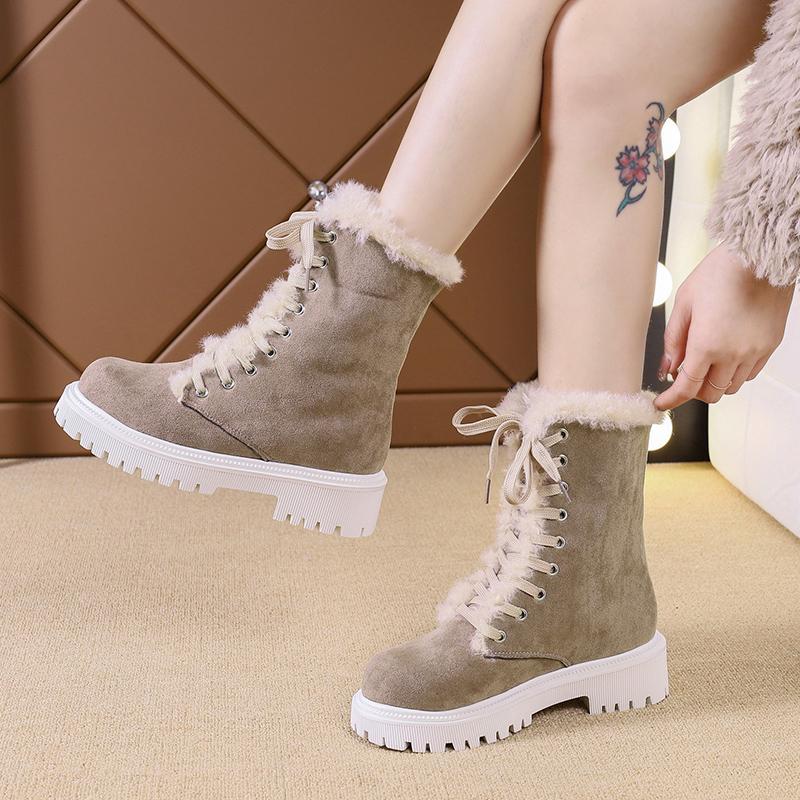Bottes Femme Automne Hiver 2024 Nouveau Style Britannique Bout Rond Semelle Épaisse Chevalier Bout Rond Chelsea Botines De Mujer