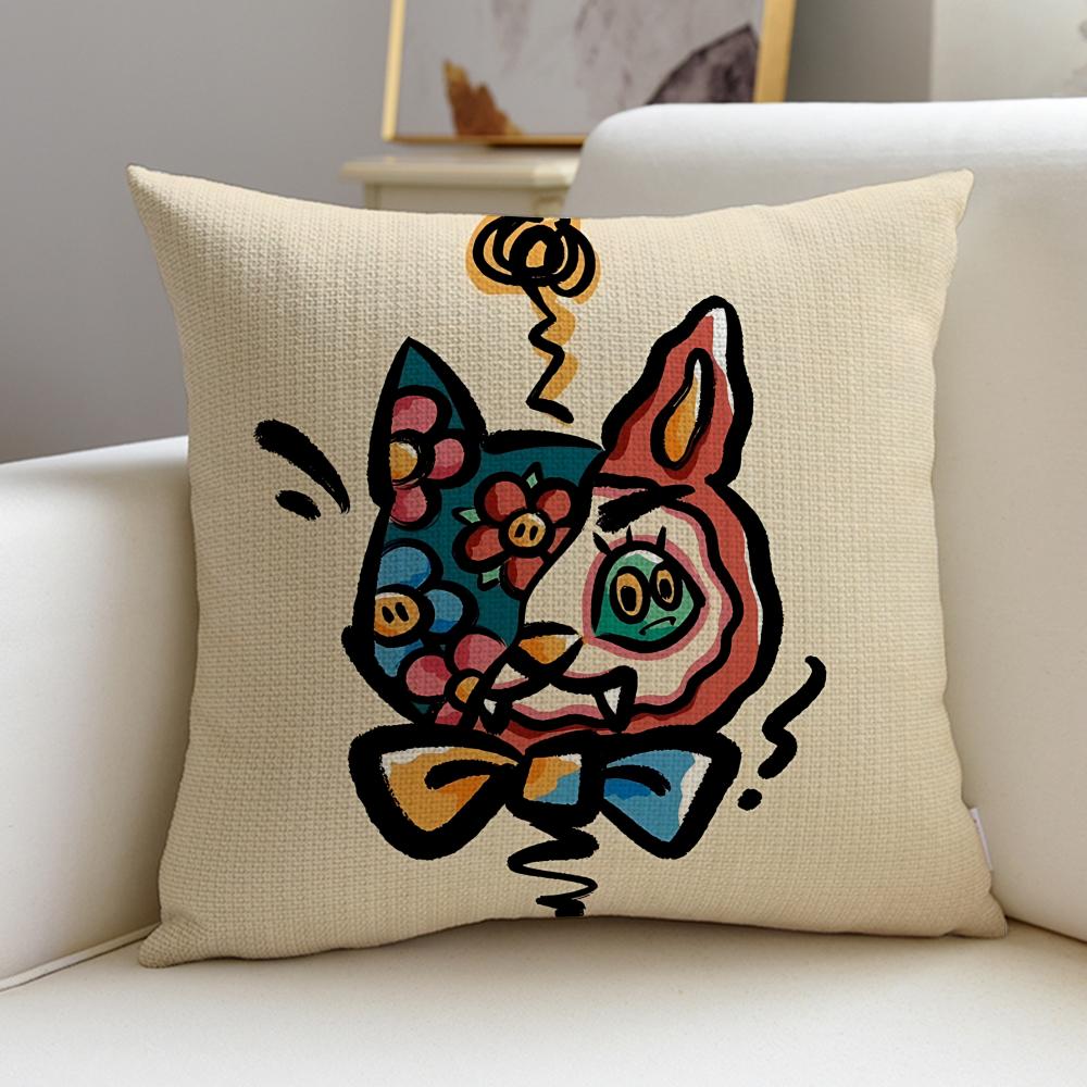 Cool mmoss tattooS Cushion Cover Breathable and skinfriendly linen pillowcase square removable and washable cushion