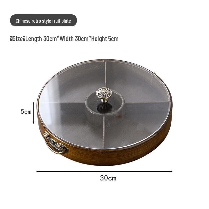 Light Luxury Retro Bamboo Divided Serving Plate