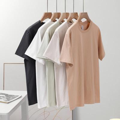 Pure Cotton Short Sleeved T-shirt Women's Round Neck Top Solid Color Half Sleeved Base T-shirt