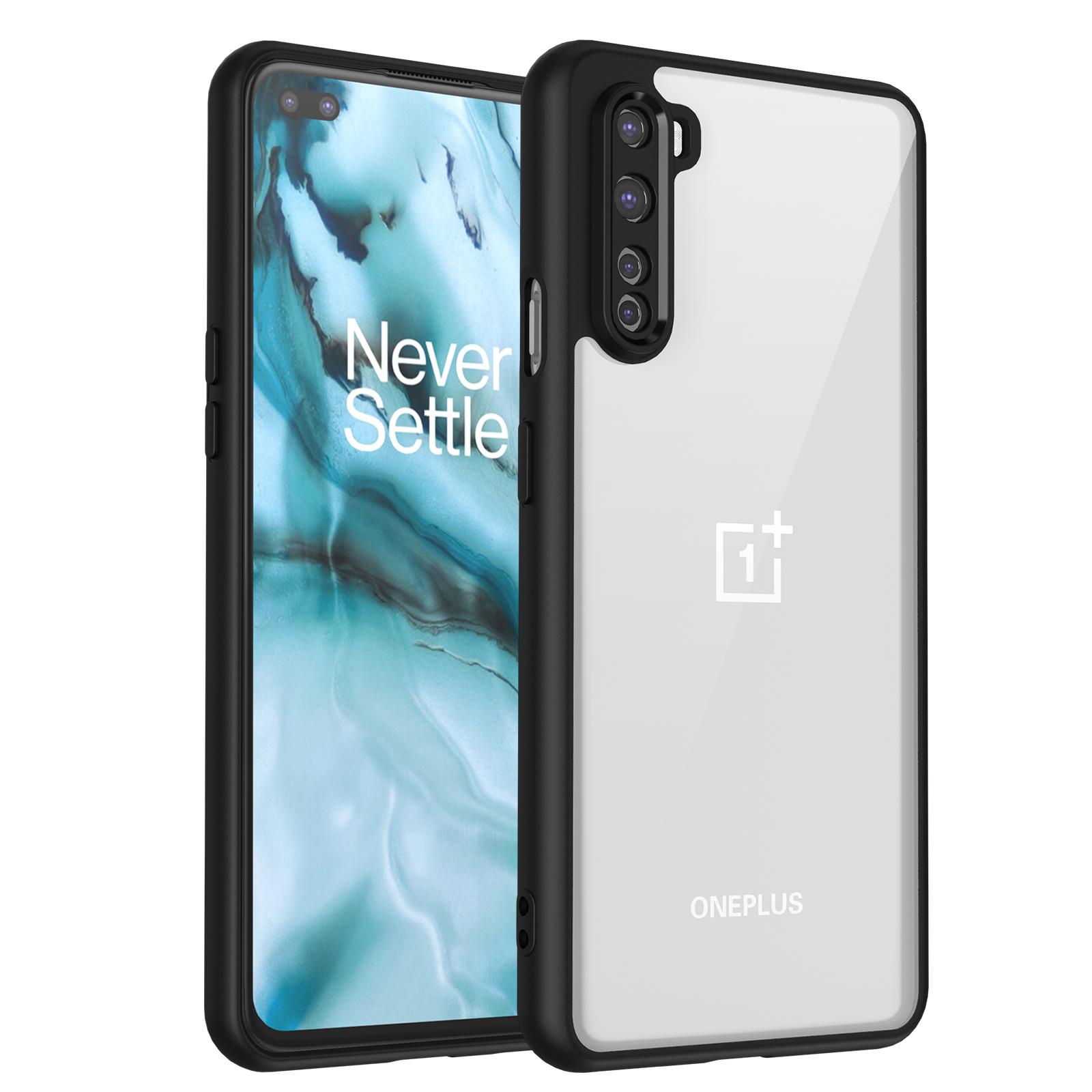 Чехол для Oneplus Nord AC2001 AC2003 Прозрачный ТПУ Противоударный Бампер с Прозрачной Задней Панелью Жесткий Чехол для Телефона для Oneplus Nord AC2001 AC2003 Pc + tpu&OnePlus Nord чёрный