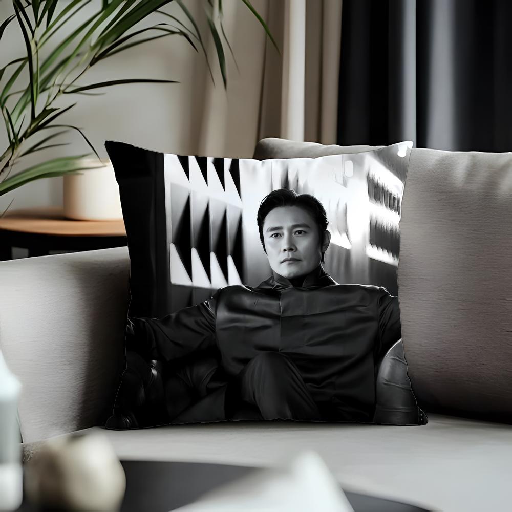 Viral Llee Byung Hunful Cushion Cover Antidustmite Pillowcase Invisible Zipper Silky Short Plush Sofa Cushion Cover