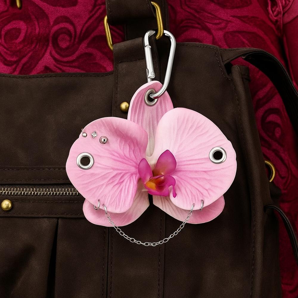 Keyring Phalaenopsis Orchid Keychain Phone Charms Bag Pendant Imitation Flower Pendant Couple Kids