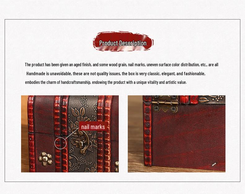 Classic Wooden Lockable Storage Box with Handle – Creative Gift Packaging for Jewelry and Accessories