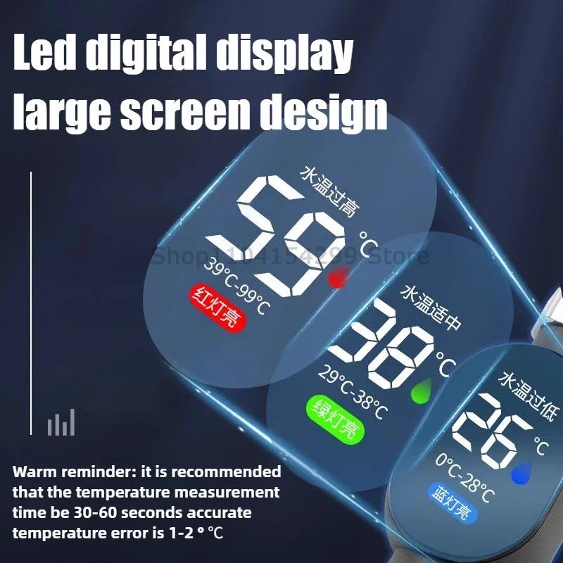 Μαύρη Μπάνιο LED Οθόνη 0℃~99℃ Σπίτι Νερό Ντους Θερμόμετρο Νερού Ακριβής Μέτρηση Θερμοκρασίας Μέτρο Μπάνιο