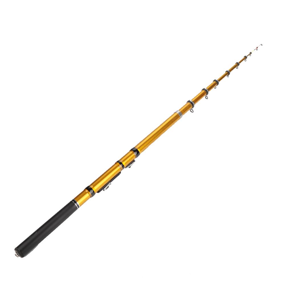 Mini Glass Fiber Telescopic Ultra Light Casting Rock Sea Fishing Rod Pole Gold (3.0m)
