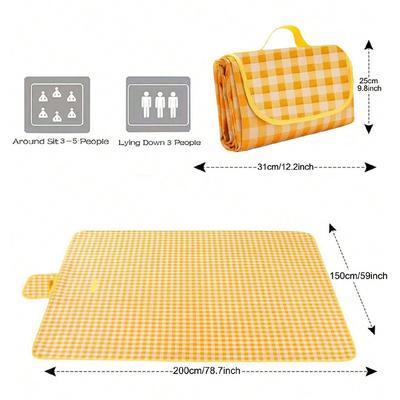 Pikniková deka Plážová podložka Extra 150x200cm Pískuodolná Voděodolná Kempingová deka Přenosná Cestovní Venkovní Vnitřní Rodinné BBQ Tráva