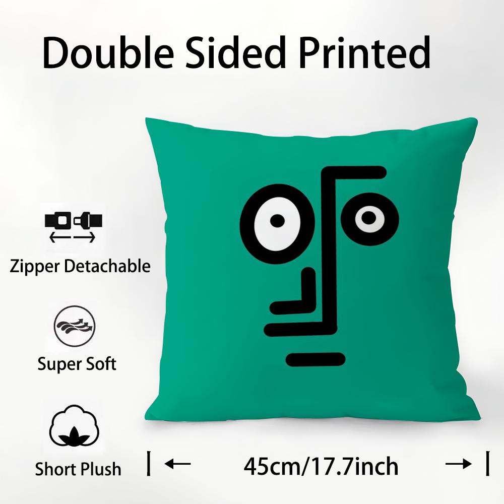 Aesthetic Art J-Jean-Jullien Pillow Case Plush Fabric Soft Double Sided Print Sofa Cushion Cover Throw Pillow Covers