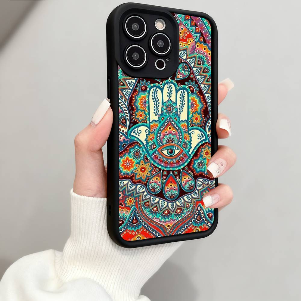 Mandala Chakra Yoga Phone Case For IPhone 17 16 15 14 13 12 Pro Max Plus Air Black Full Coverage TPU