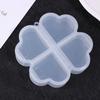 Portable Plastic Pill Storage Box With Independent Opening Design Four-leaf Clover 4 Grids Pill Organizer Drug Separation Box