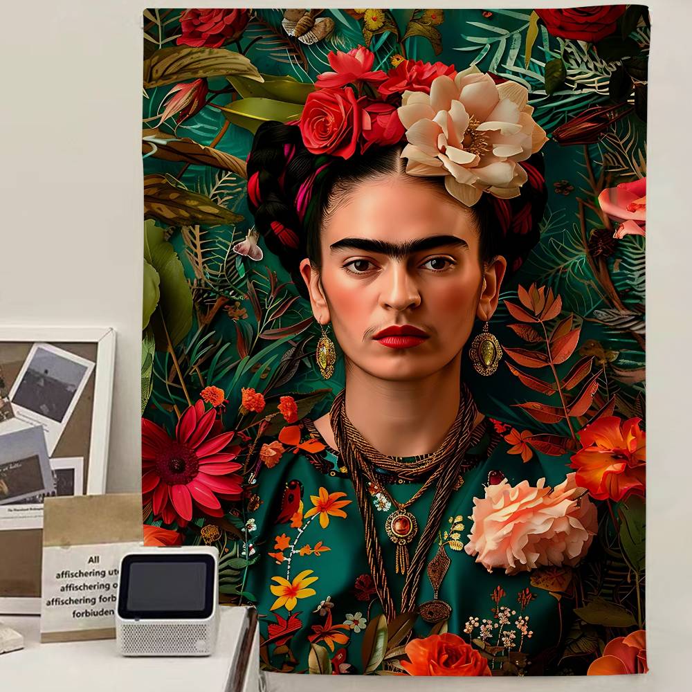Tapestry Anime Pittura di FFrida KKahlos Tappeti Floreali Hippie per Parete Arredo Stanza dei Letti Decorazione da Parete Decorazione per la Casa