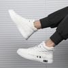 100 % echtes Leder Schuhe Männer High Top Fashion Flat Marke Schwarz Weiß Casual Schuhe Cool Street Style Junge Männer Schuhe Plus Größe 48