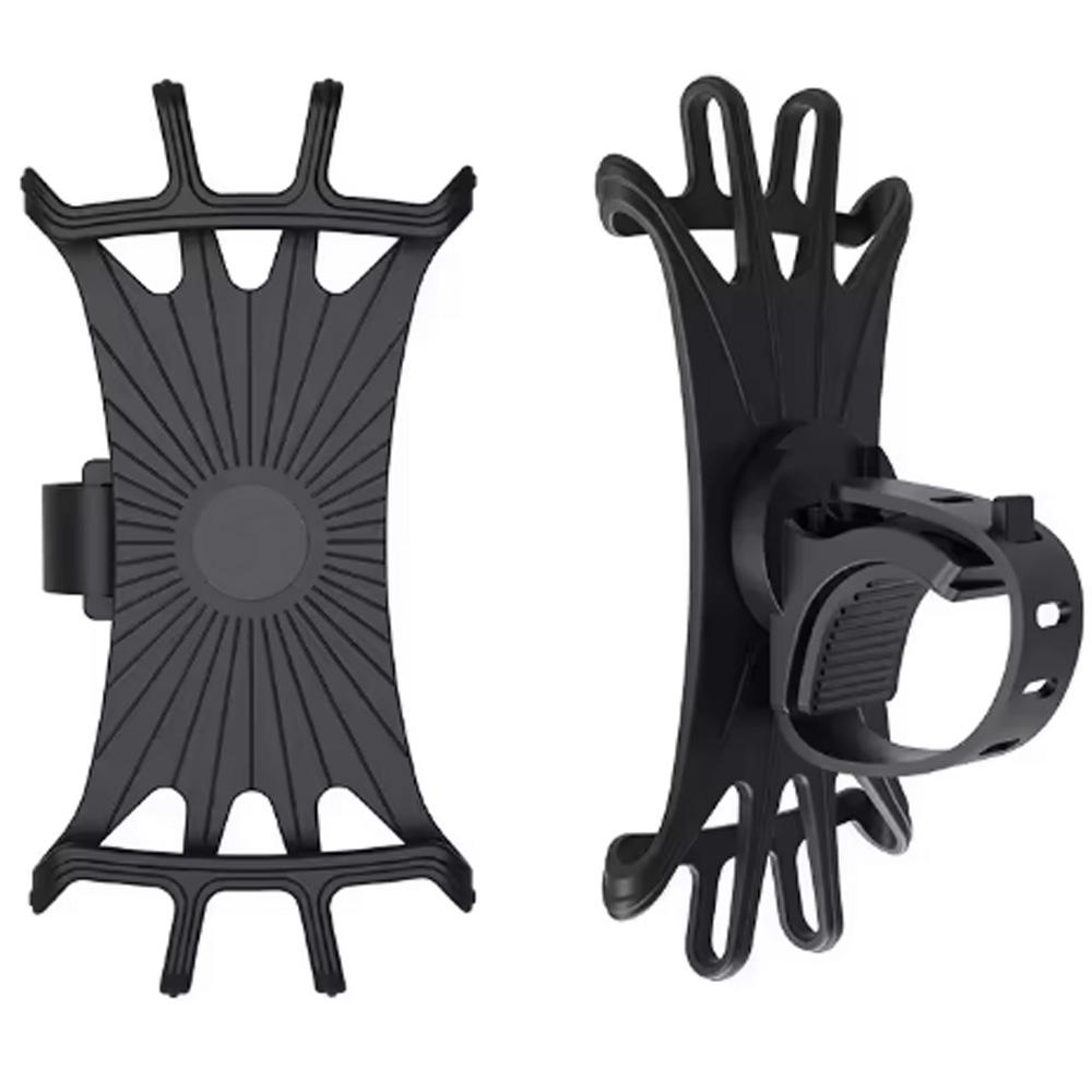 360 Degree Cart Phone Holder for IPhone Gps Bracket Baby Stroller Bicycle Bracket Universal Shockproof Elastic Silicone Bases чёрный