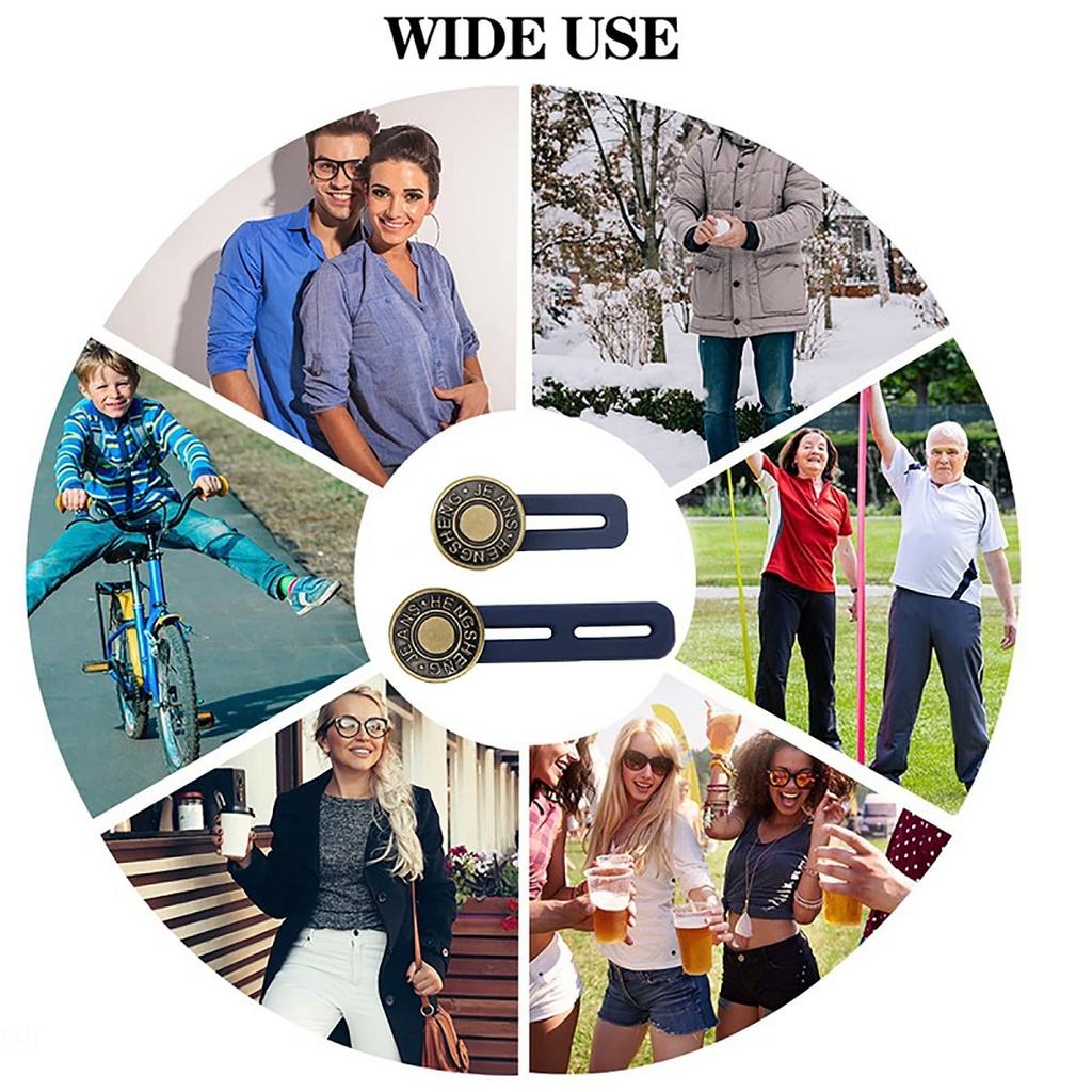 4/6pcs Jeans Button Extender Universal Pants Extender Button for Women Men Adjustable Elastic Waist Silicone Extender Buckle Set