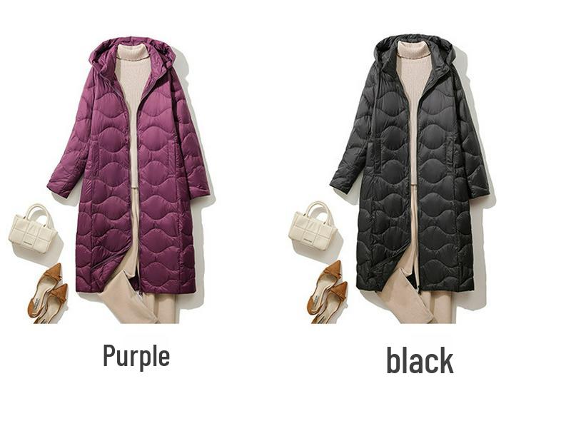 Youjia Damen Extra Lange Kapuzen-Daunenjacke - Schlankmachend und Warm für Herbst/Winter.