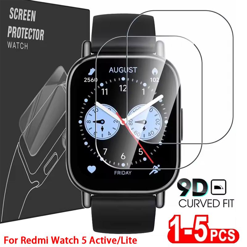 9H Premium Tempered Glass for Xiaomi Redmi Watch 5 Lite / Active Smart Watch Clear HD Glass Screen Protector Film Accessories