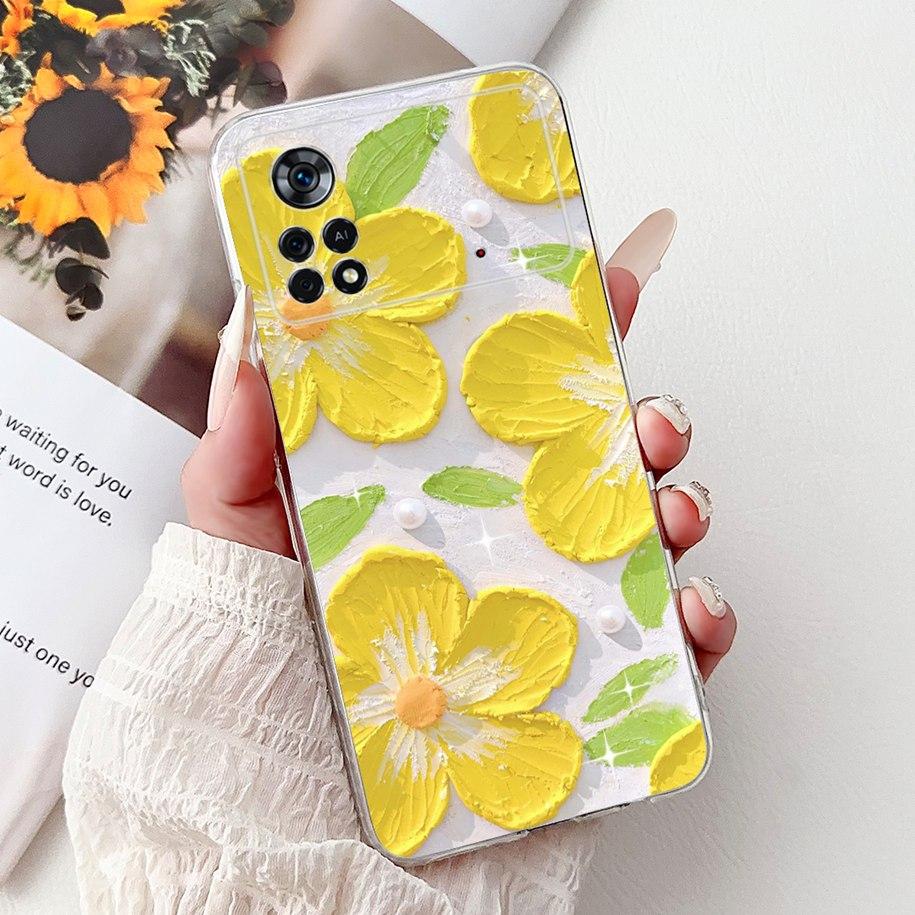For Xiaomi Poco X4 Pro 5G Case 2201116PG Funda New Fashion Flower Bowknot Soft Clear Silicone Bumper For Xiomi Poco X4 Pro Coque